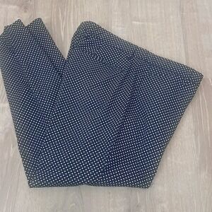 Gap Slim Cropped Chino Pants Women's 12 Navy White Polka Dot Ankle